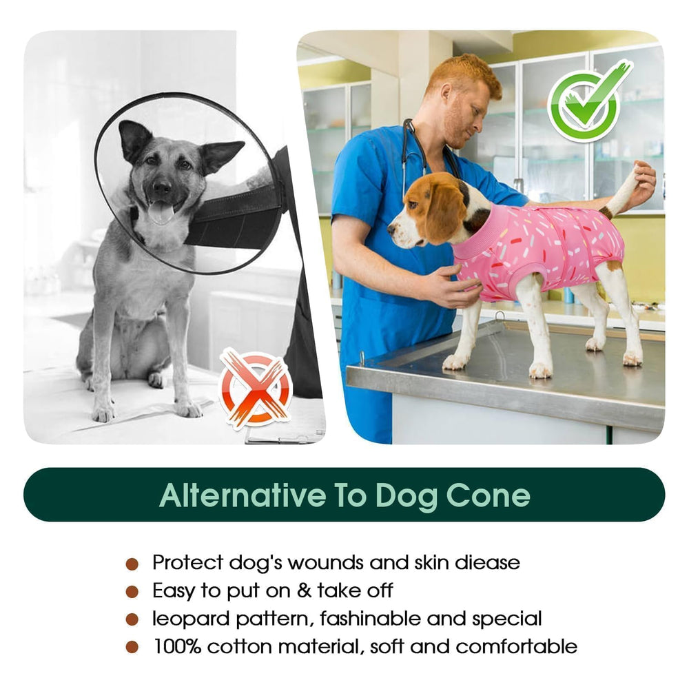 Kuoser recovery suit protecting wounds by discouraging licking after surgery