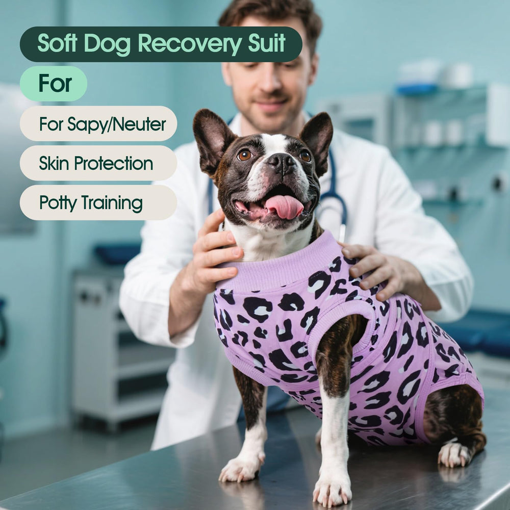 Kuoser dog recovery suit side view highlights breathable fabric and flexibility