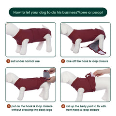 Kuoser Dog Recovery Suit with Velcro tabs for easy on/off.