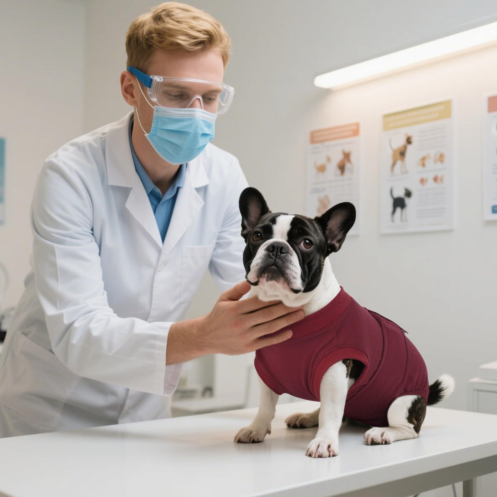 Kuoser dog recovery suit abdomen coverage detail for wound area protection