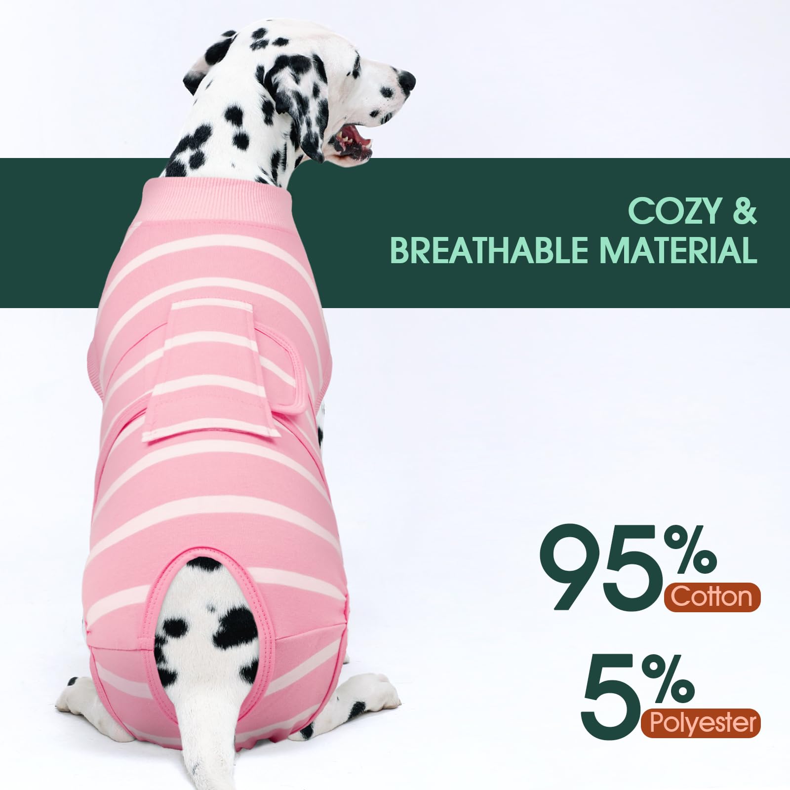 Kuoser recovery suit roll-up design enables quick bathroom breaks without removing garment.