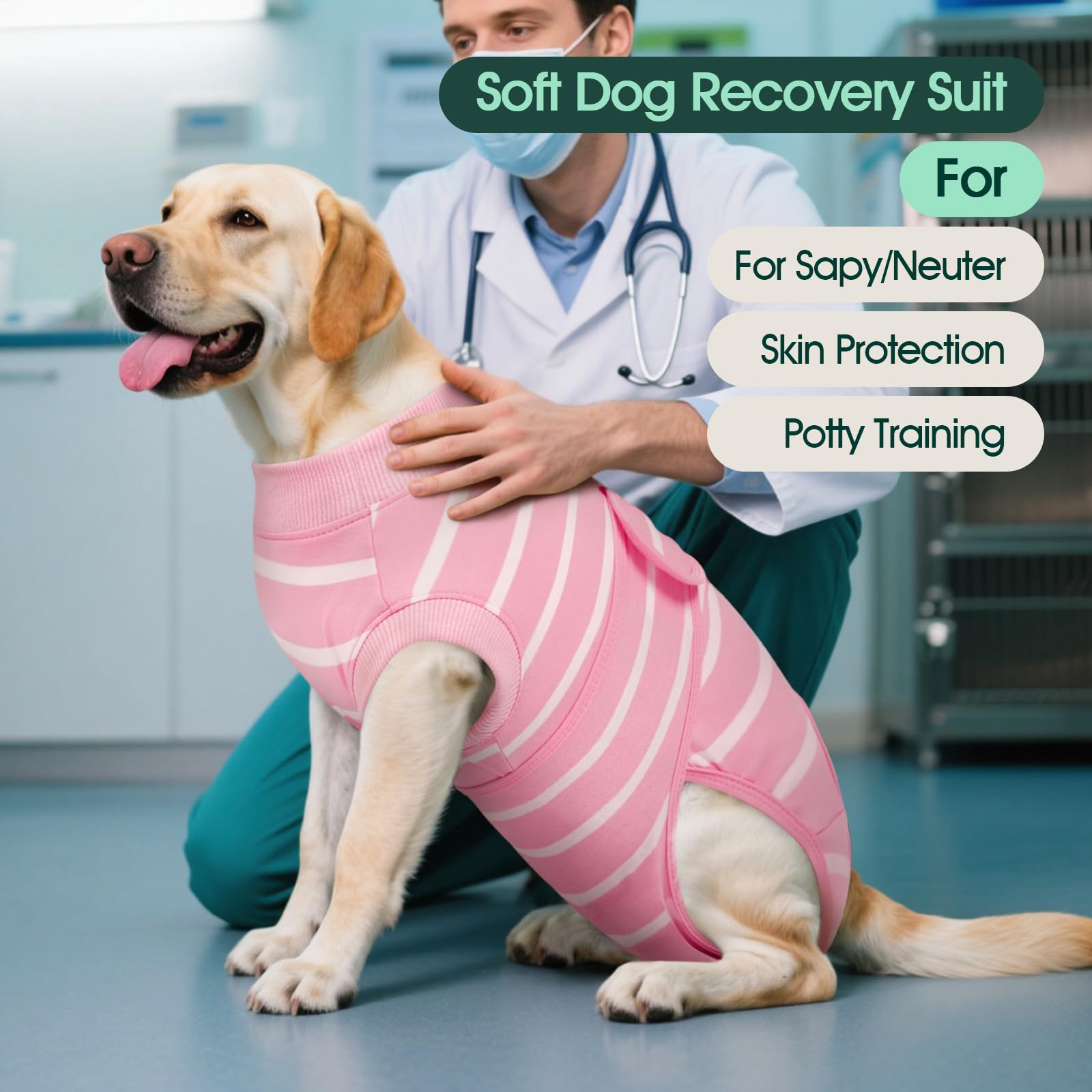 Kuoser recovery suit side view demonstrates flexible fabric for daily activities after surgery.