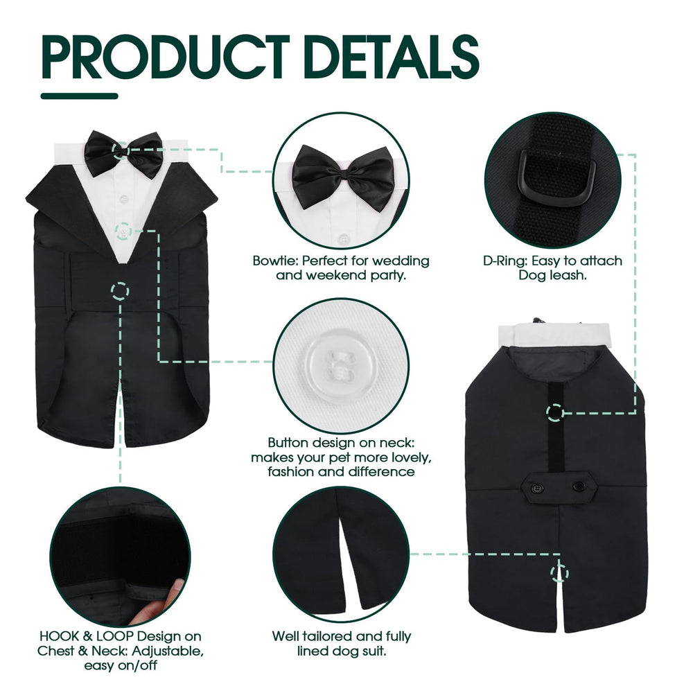 Kuoser dog tuxedo size range fits small to large breeds comfortably