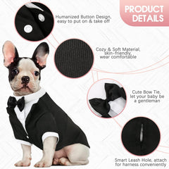 Kuoser dog tuxedo in soft fabric for comfortable all-day wear.