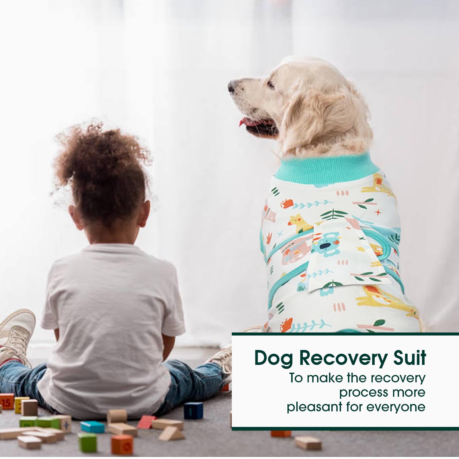 Kuoser Easy-to-wear dog onesie simplifies bathroom breaks during recovery.