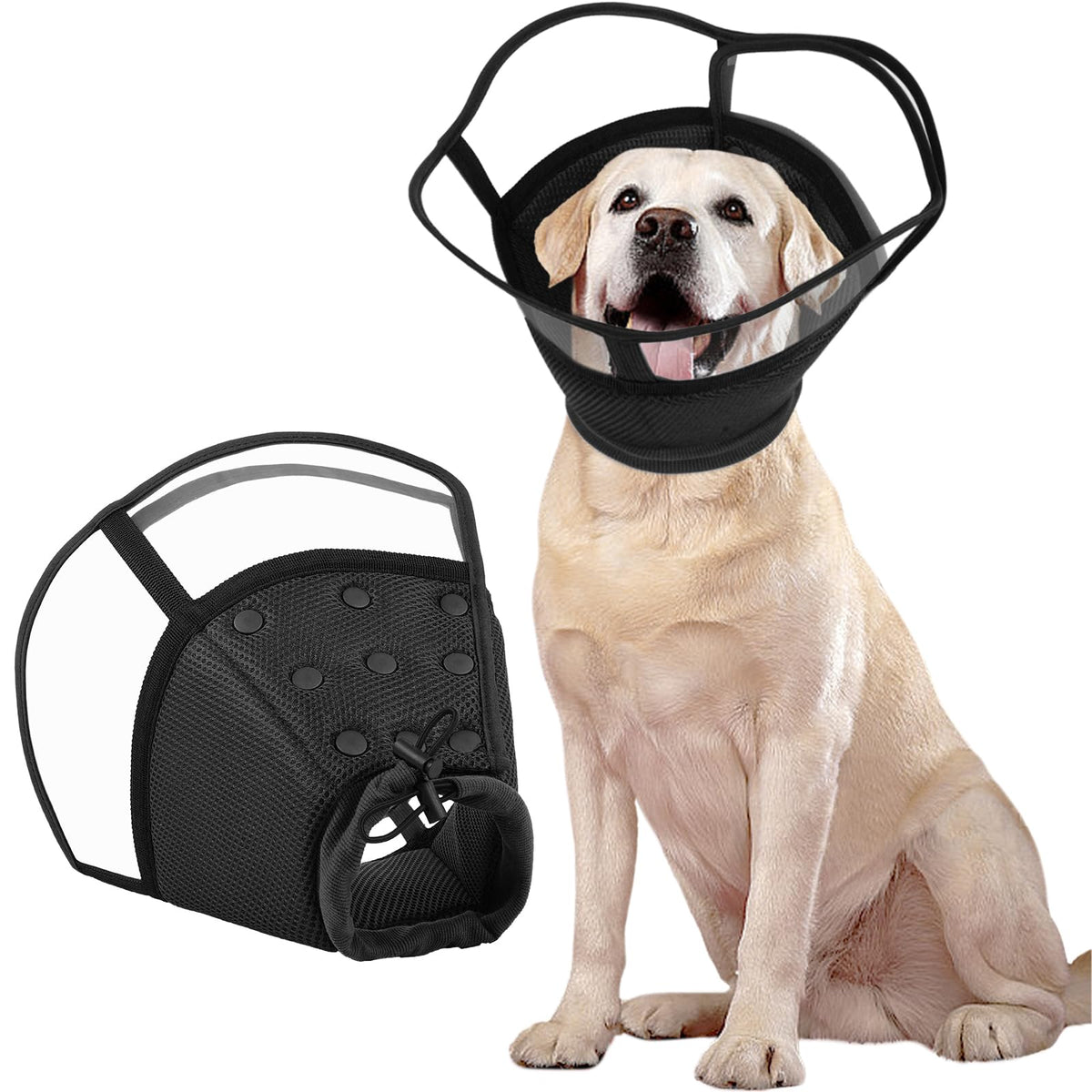 Kuoser large dog cone surgery protection showing a safe barrier to deter post-op licking