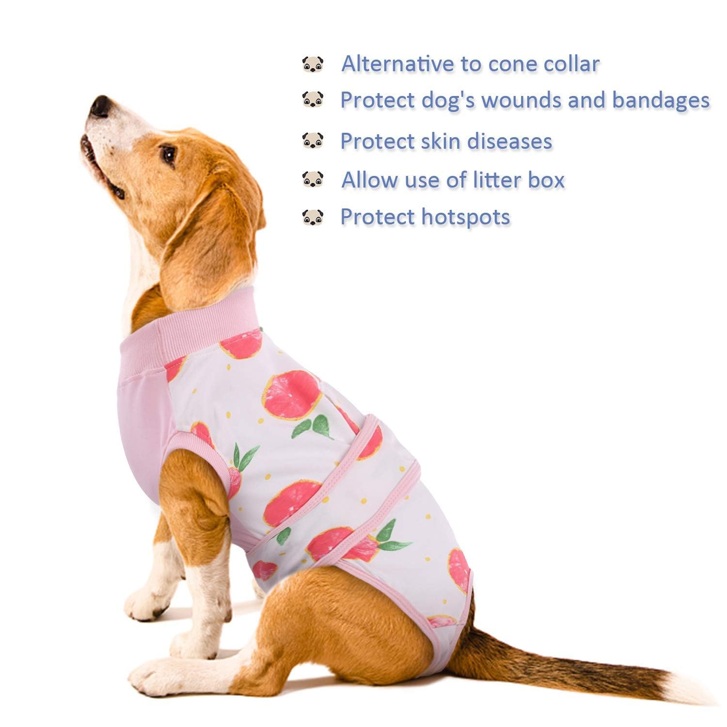 Kuoser machine-washable dog recovery suit for quick cleanup after wear.