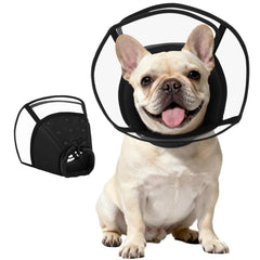 Kuoser medium dog cone close-up shows breathable mesh for comfort after surgery.