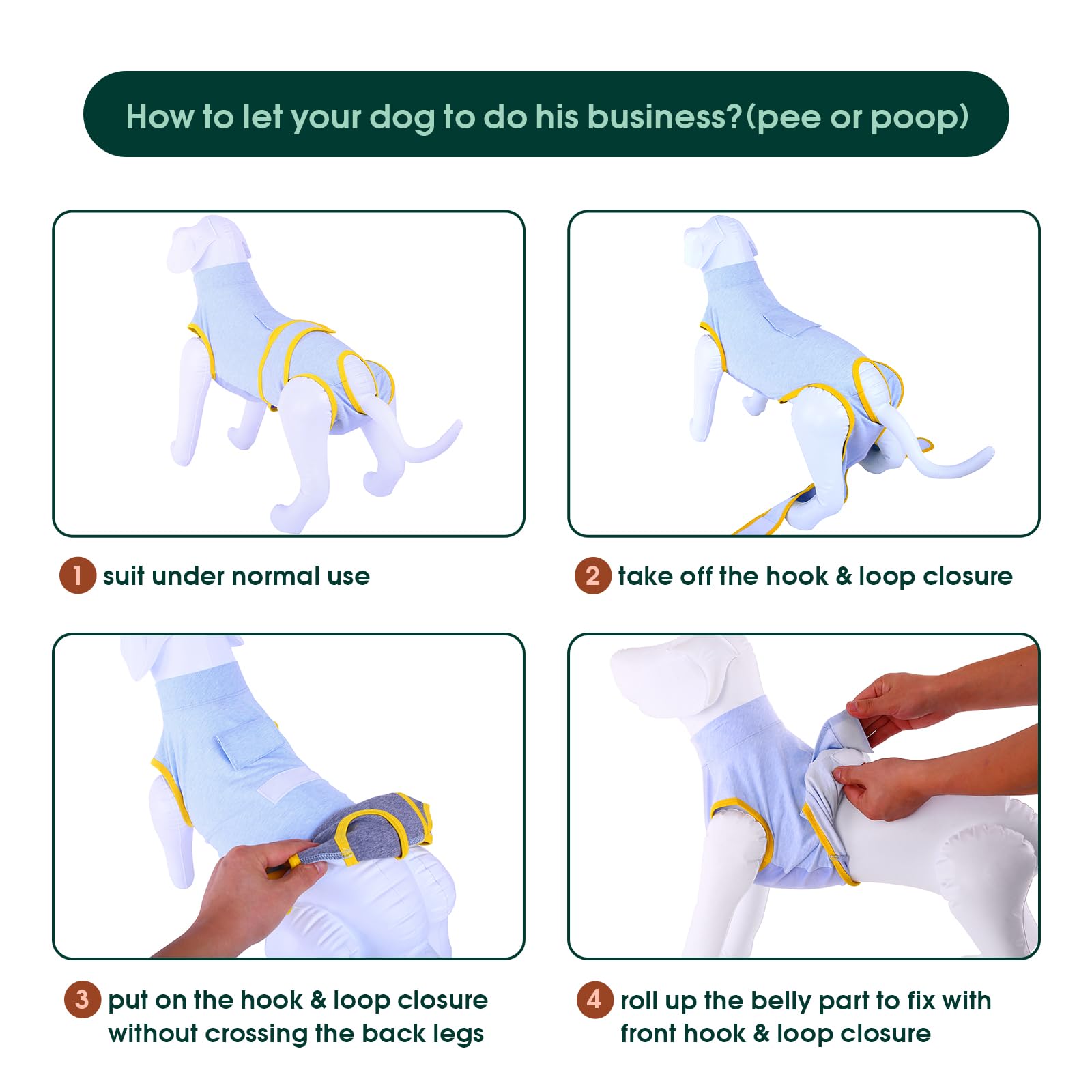 Kuoser post-surgery clothing protects wounds and reduces irritation after procedures.