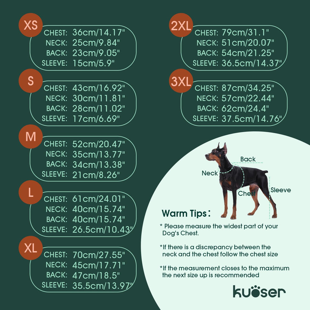 Kuoser rear leg sleeve prevents licking while allowing natural movement for recovery