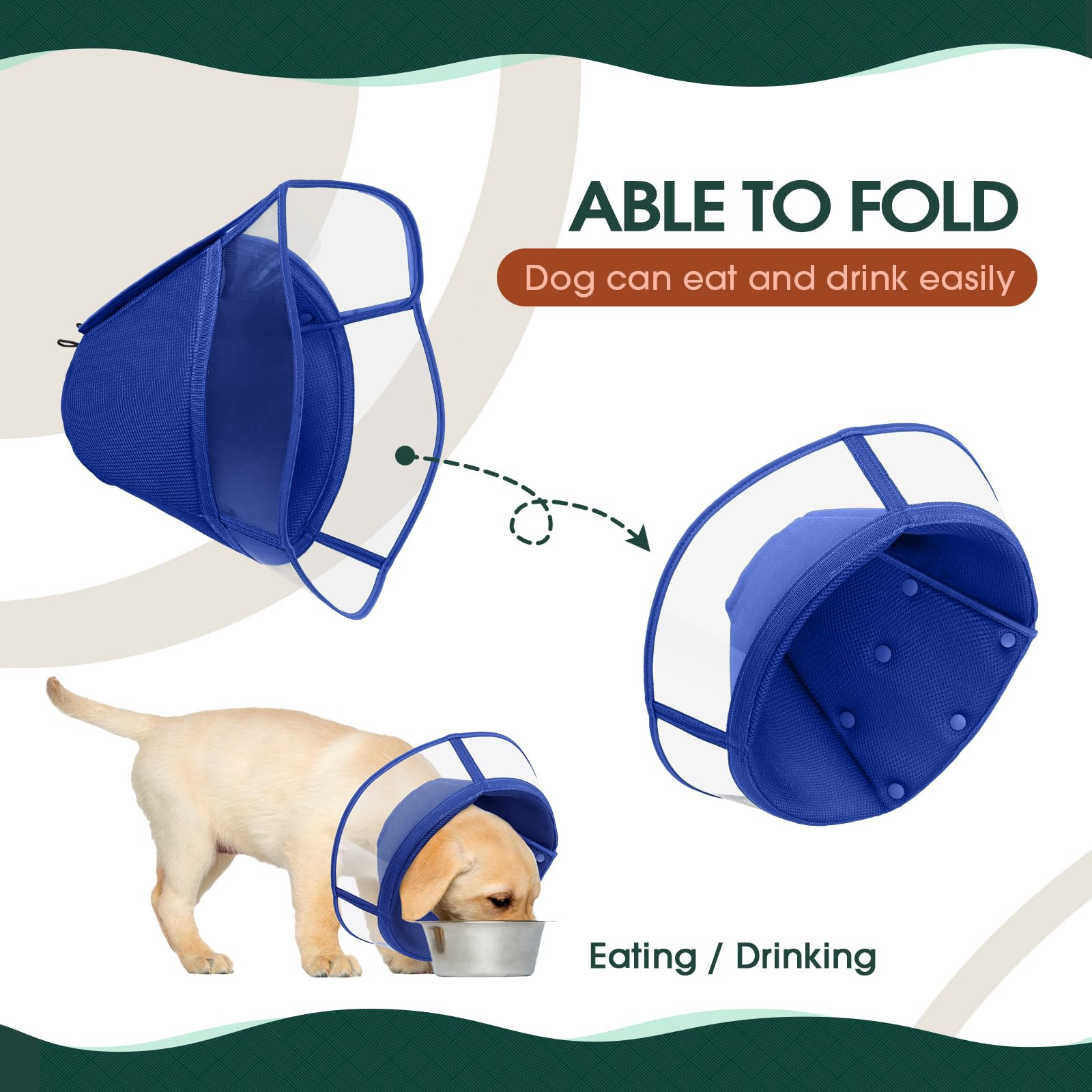 Kuoser recovery cone for small dogs breathable and protective during healing