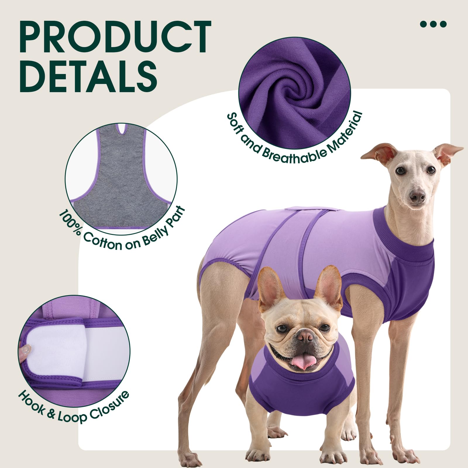 Kuoser anti licking design helps prevent licking or scratching.