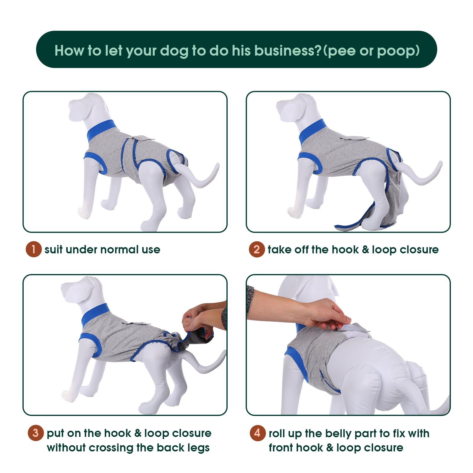 Kuoser Recovery Suit fabric close-up, breathable material keeps pets cool.