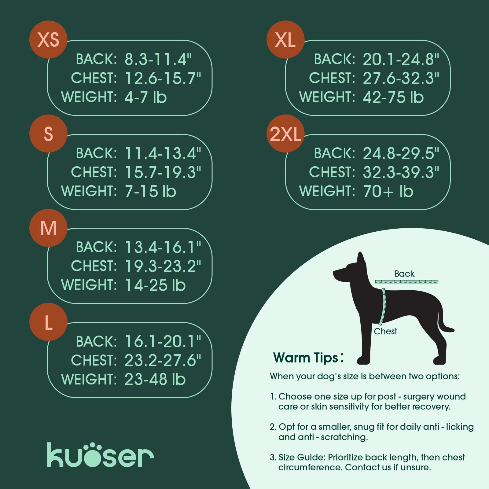 Kuoser XS cat recovery suit provides non-restrictive healing wear.