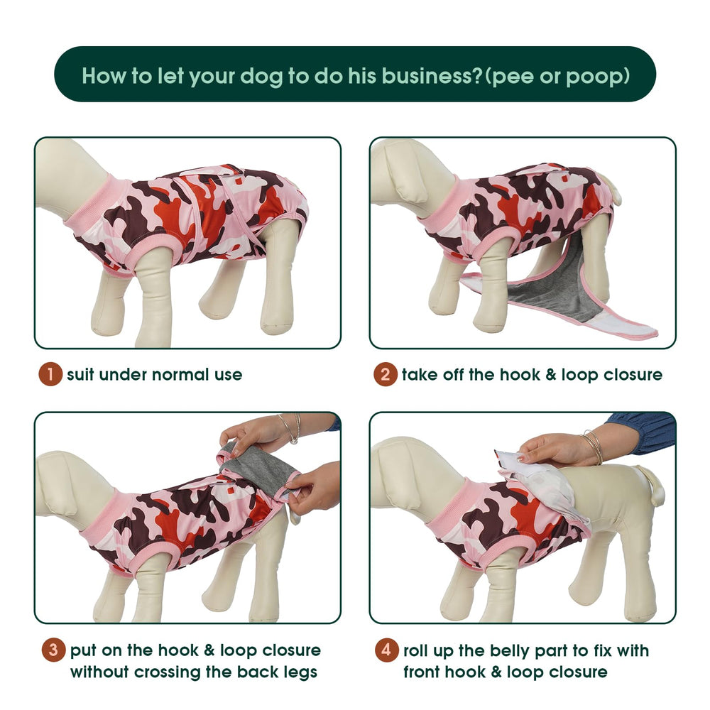 Kuoser Recovery Suit protects abdominal wounds and helps prevent licking