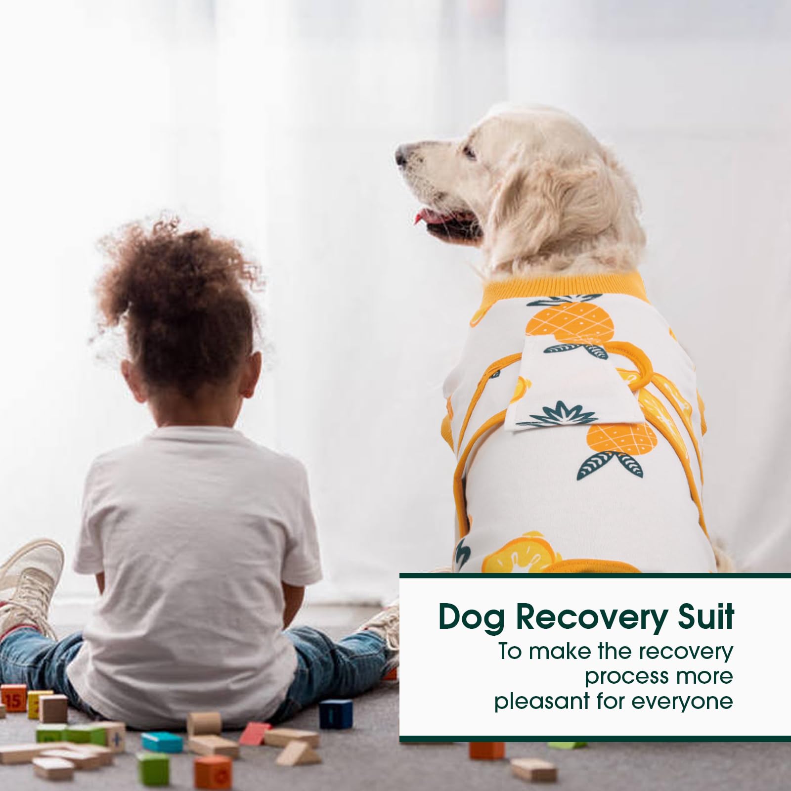 Kuoser Recovery Suit features easy wear closures for quick bathroom breaks.