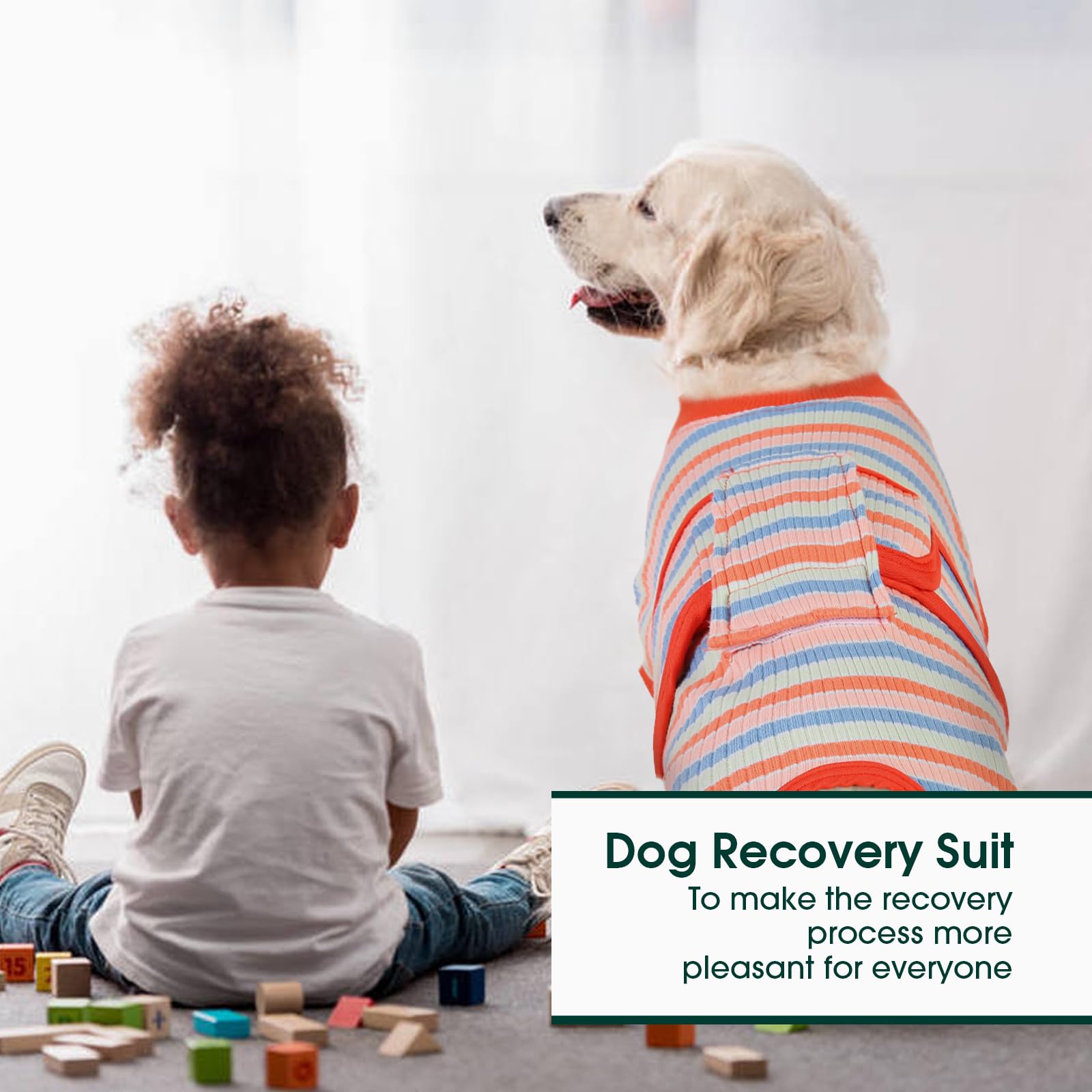 Kuoser Recovery Suit post-surgery wear — suitable for skin issues and shedding management.