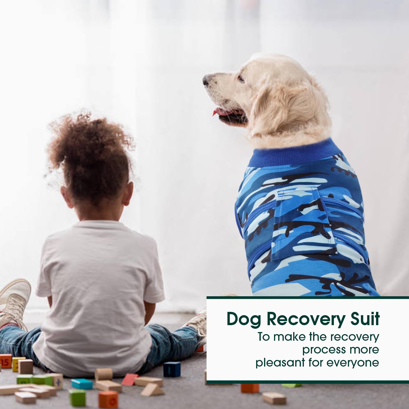 Multi-use Kuoser Recovery Suit suitable for post-surgery, skin care, and shedding control.