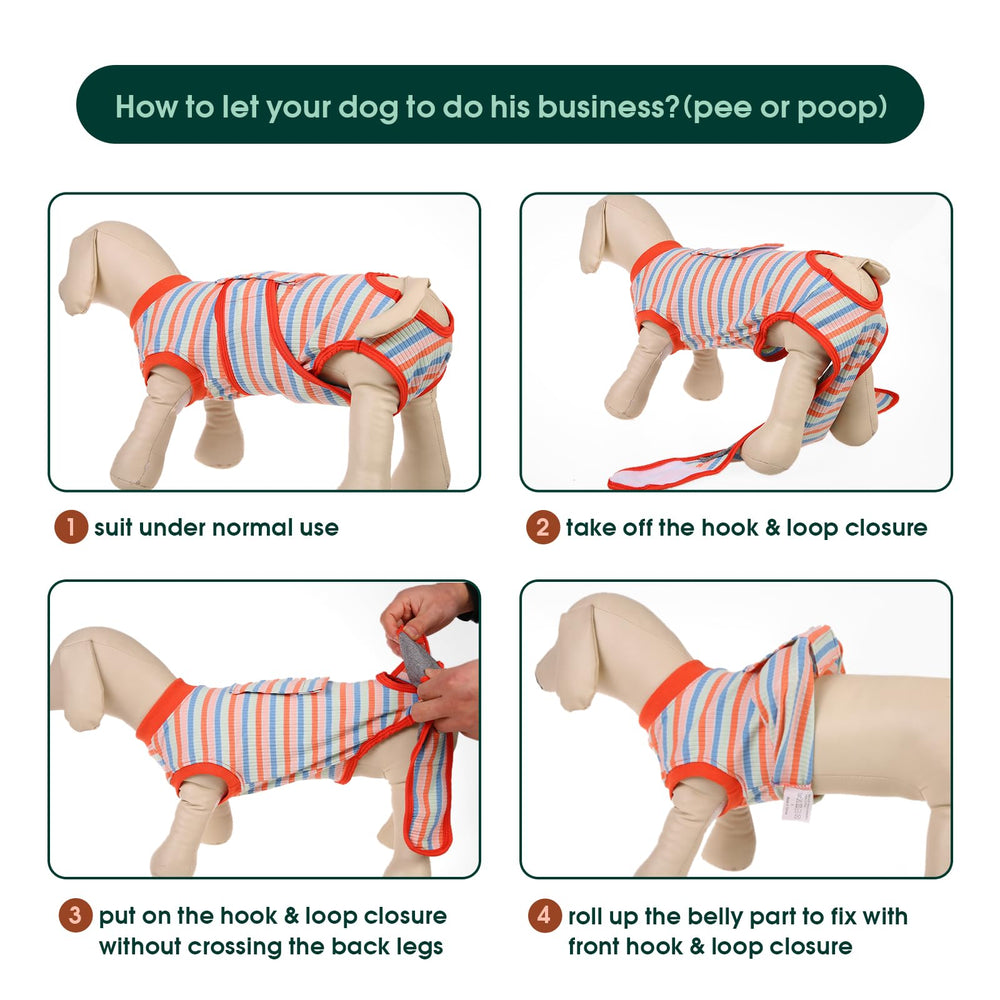 Kuoser Recovery Suit size guide helps find the proper cat and dog fit.