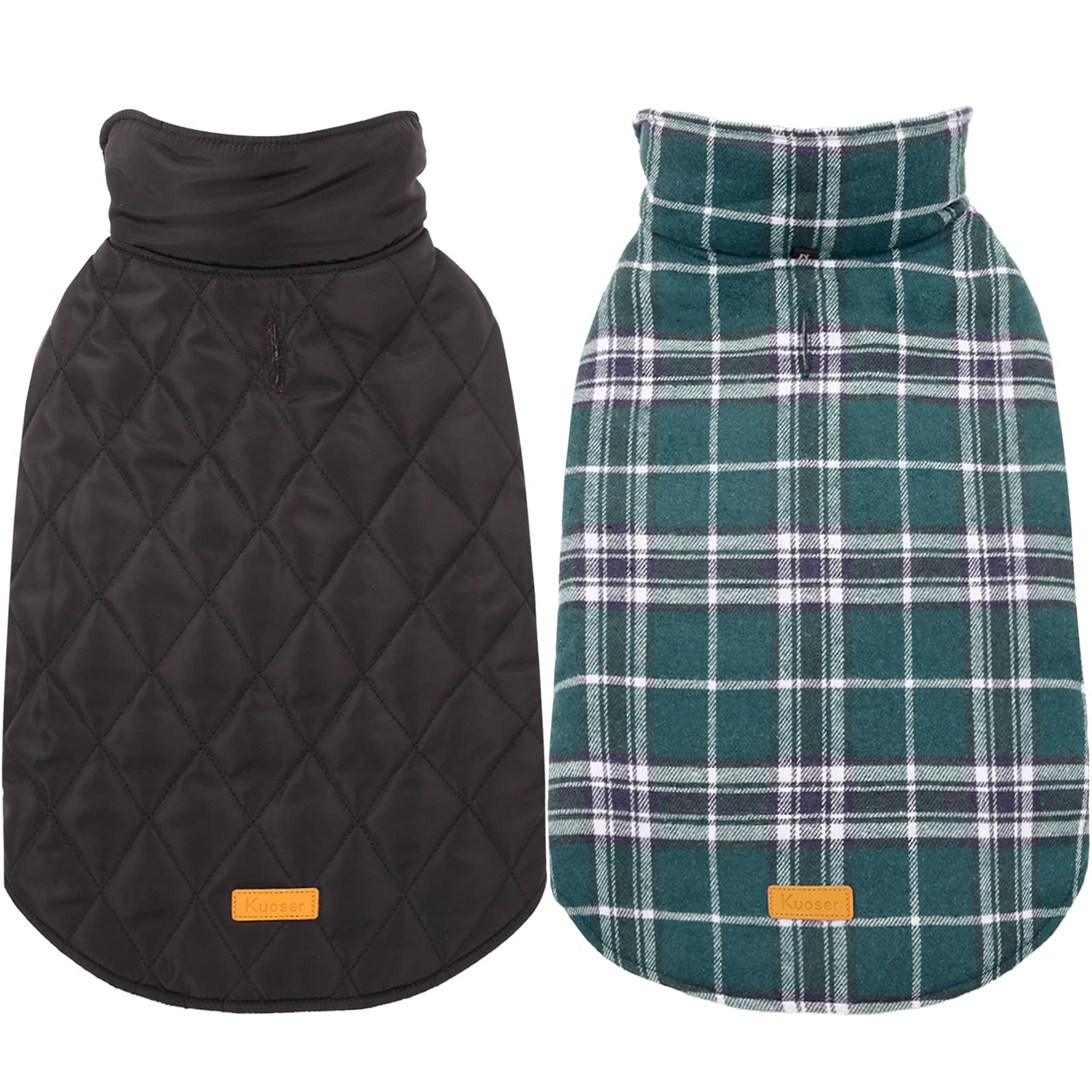 Kuoser waterproof dog coat front view for all day warmth and protection
