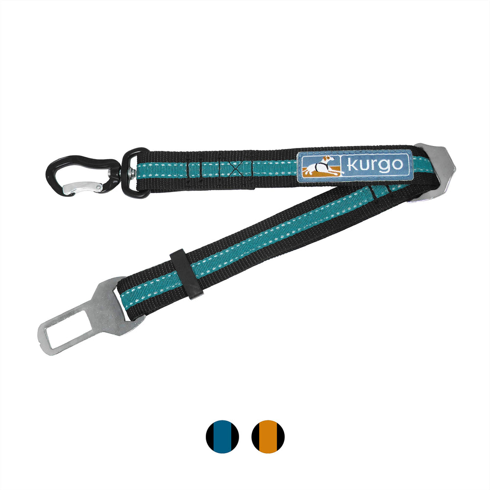 Kurgo Direct Seatbelt Swivel Tether attached in-car for secure dog travel and minimal distraction.