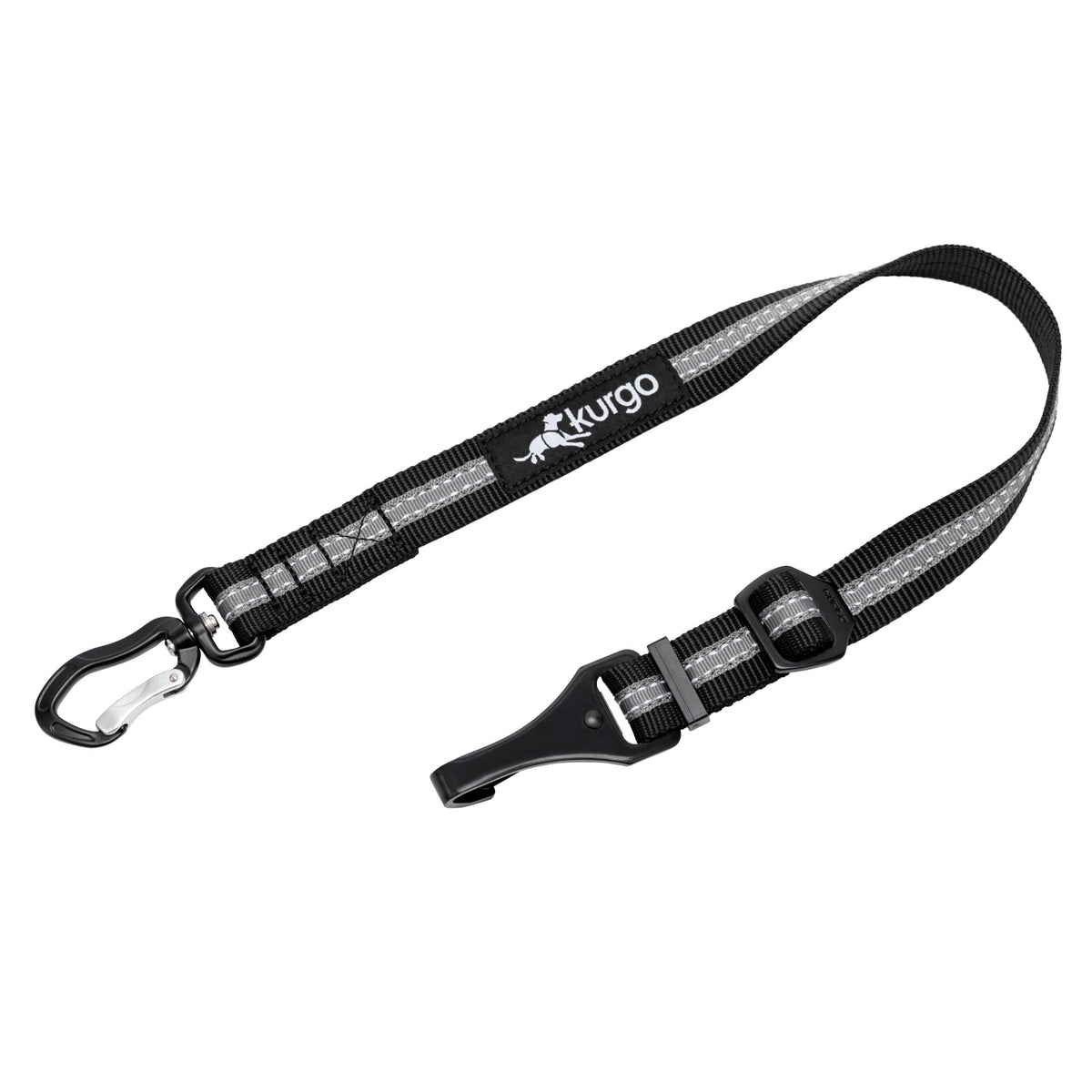 Kurgo Direct to Latch Swivel Tether backseat strap keeps your dog secure and comfortable.