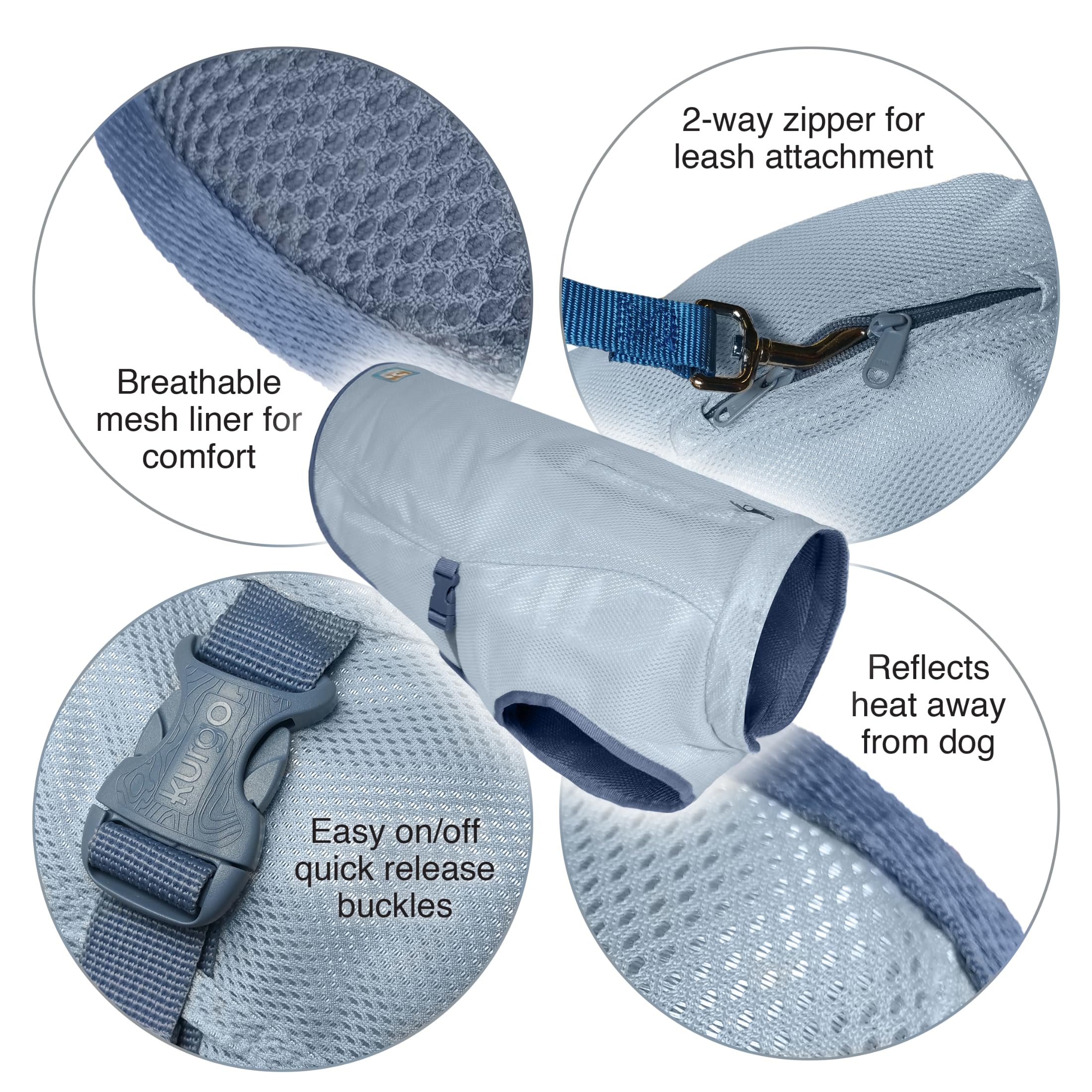 Kurgo Dog Core Cooling Vest side view showing adjustable straps for secure fit