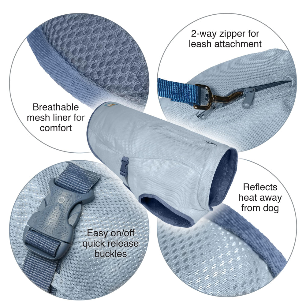 Kurgo Dog Core Cooling Vest side view showing adjustable straps for secure fit