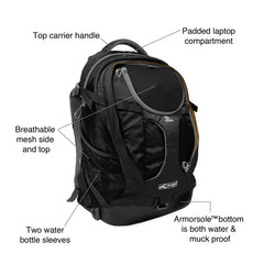 Kurgo G-Train backpack worn during hikes emphasizes back ventilation and comfort.