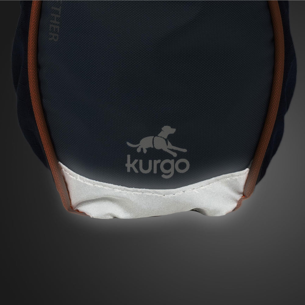 Kurgo Go Stuff It reflective material enhances visibility at night.