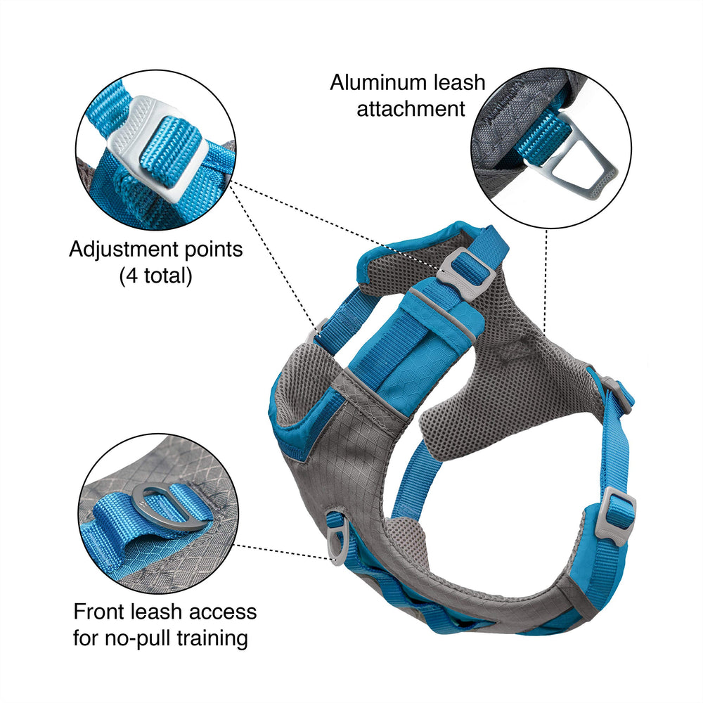 Kurgo Journey Air Harness back view with back handle for assistance.