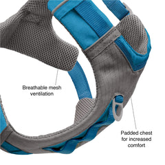 Kurgo Journey Air Harness offers four-point adjustments for a secure fit during runs.