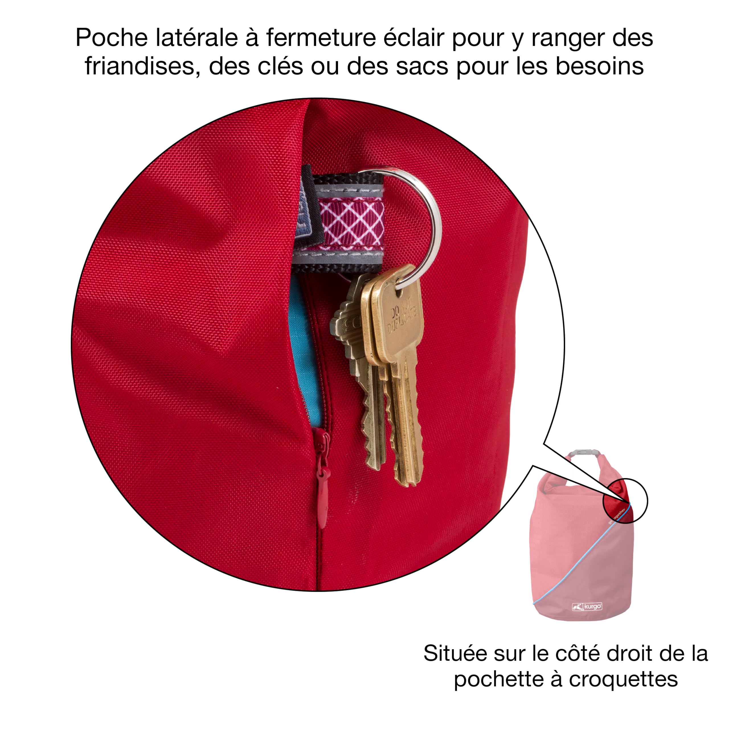 Kurgo Kibble Carrier holds up to five pounds of kibble for trips.