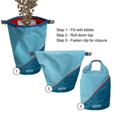Inside liner of the Kurgo Kibble Carrier guards kibble and prevents leaks.