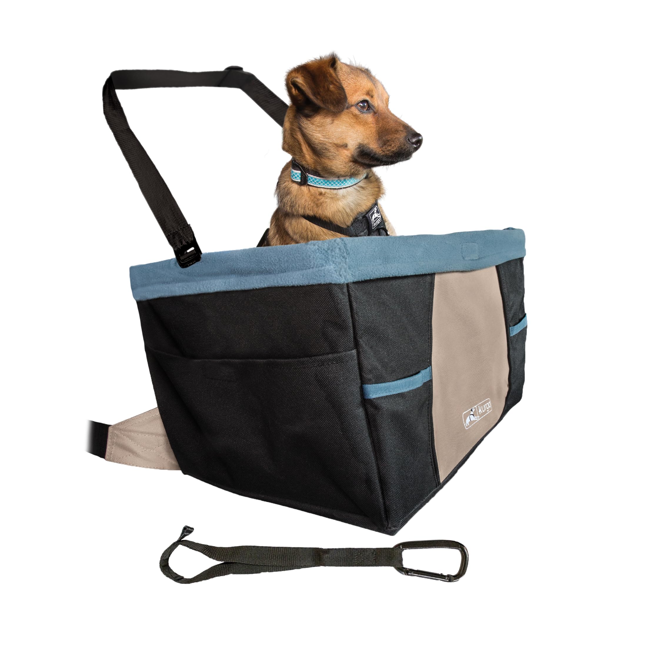 Kurgo Rover Booster Seat provides elevated view for dogs during car rides.
