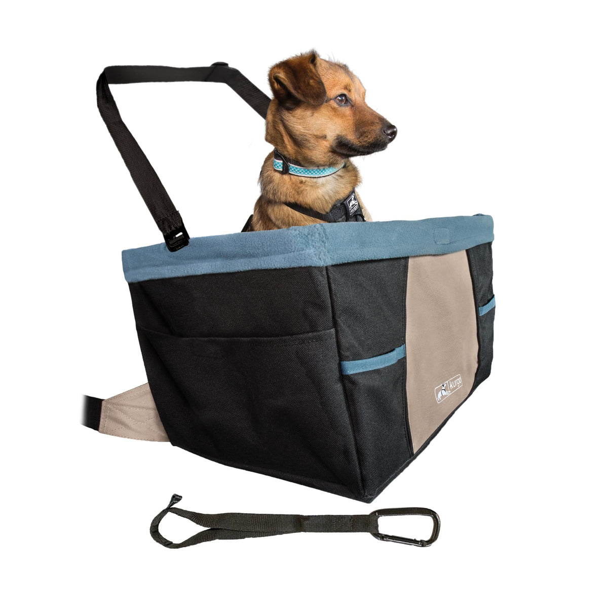 Kurgo Rover Booster Seat provides elevated view for dogs during car rides.