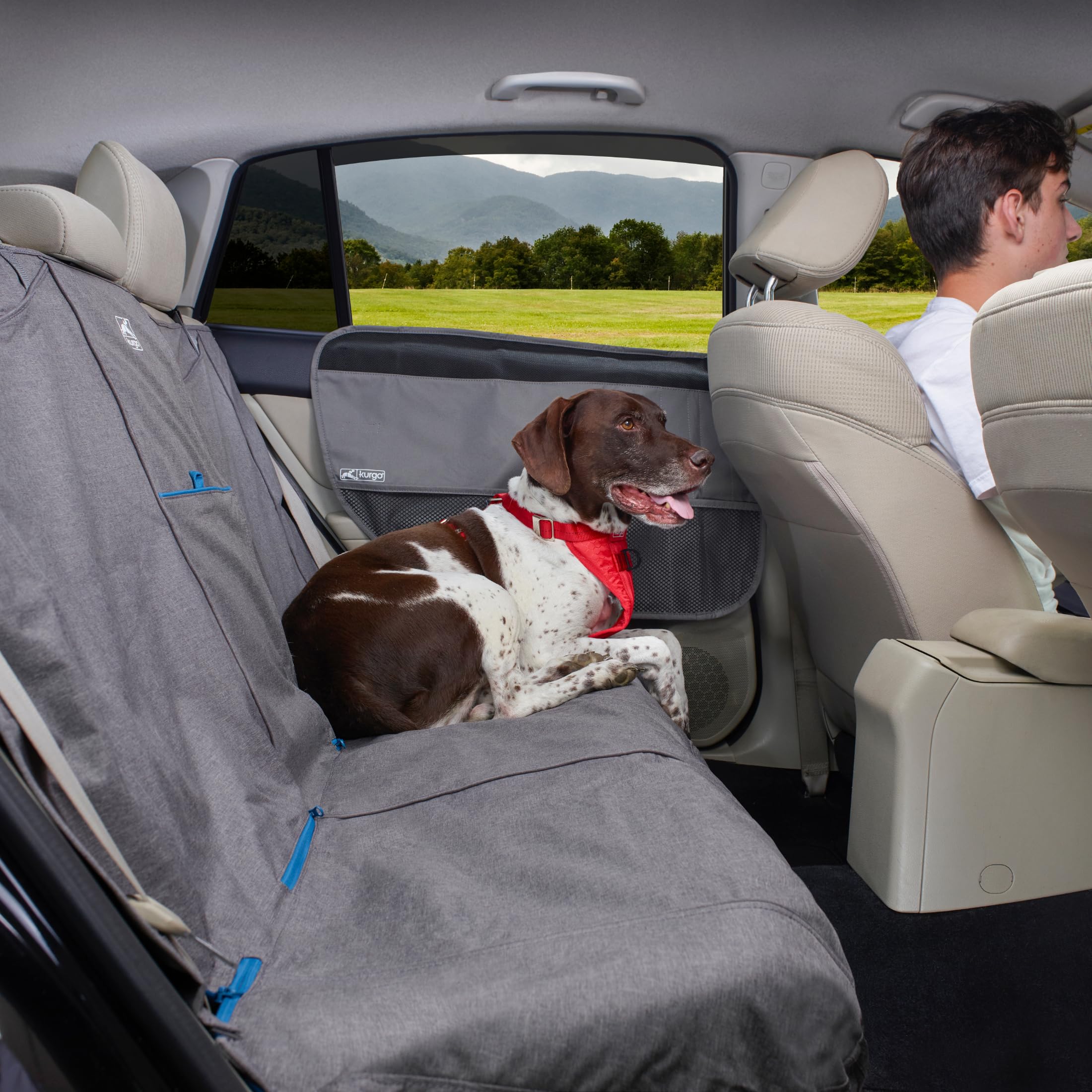 Kurgo Rover Car Door Guard splash-proof-coverage blocks grime along the door panels.