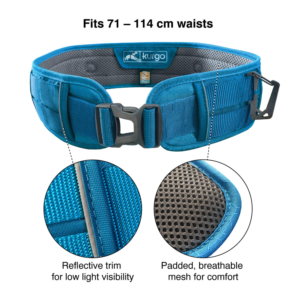 Kurgo RSG Active Utility Belt with reflective trim for safe low-light hikes