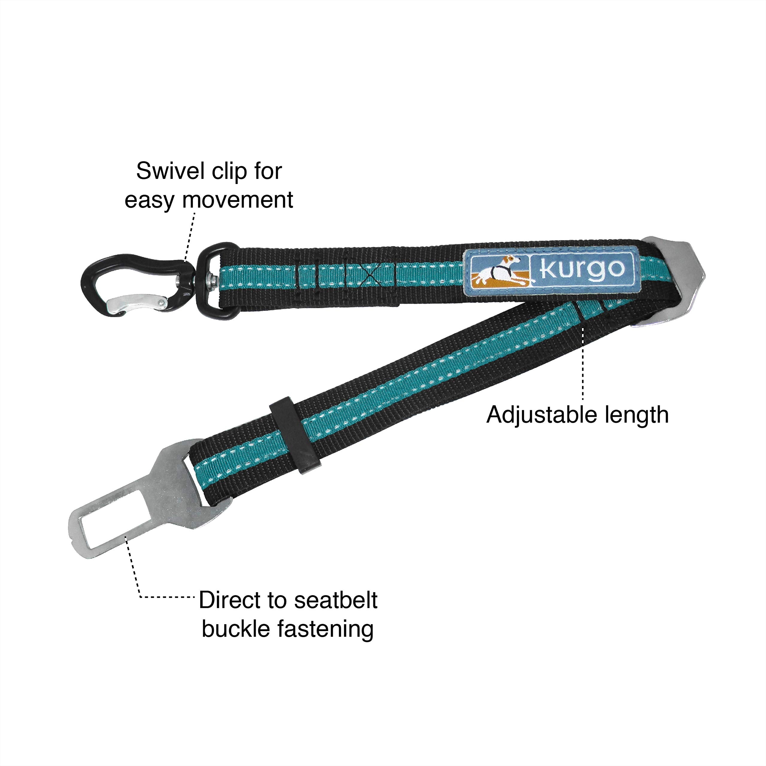 Kurgo universal buckle clip ensures quick, reliable attachment to most dog harnesses during trips.
