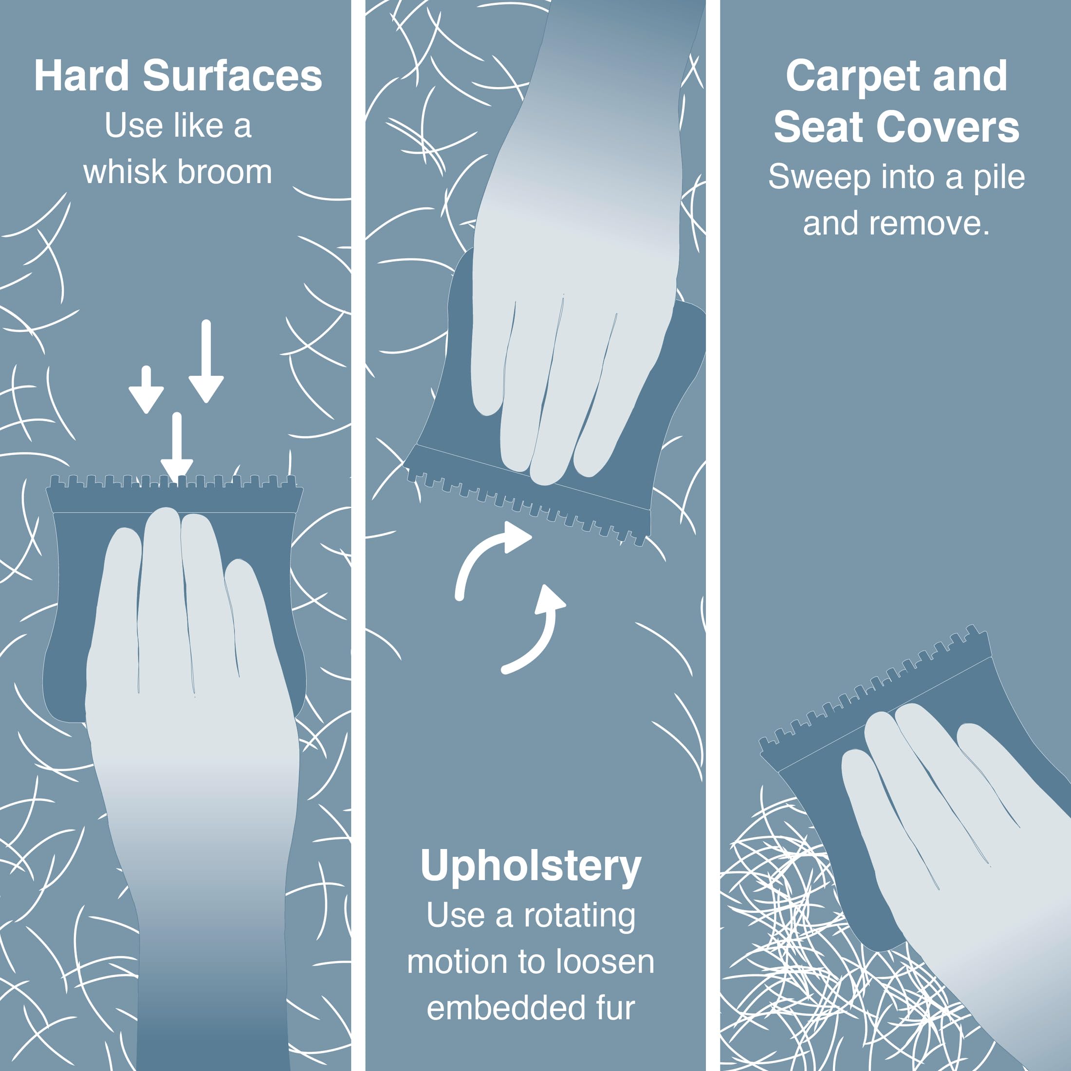 Kurgo Shed Sweeper cleans upholstery and fabrics without damage.