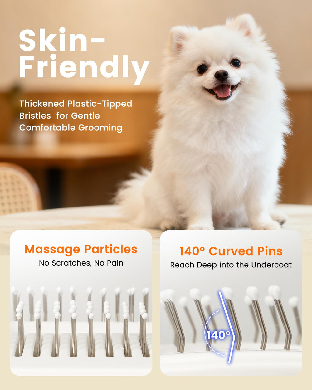Kurtmark Bristle tips are rounded to minimize skin irritation.