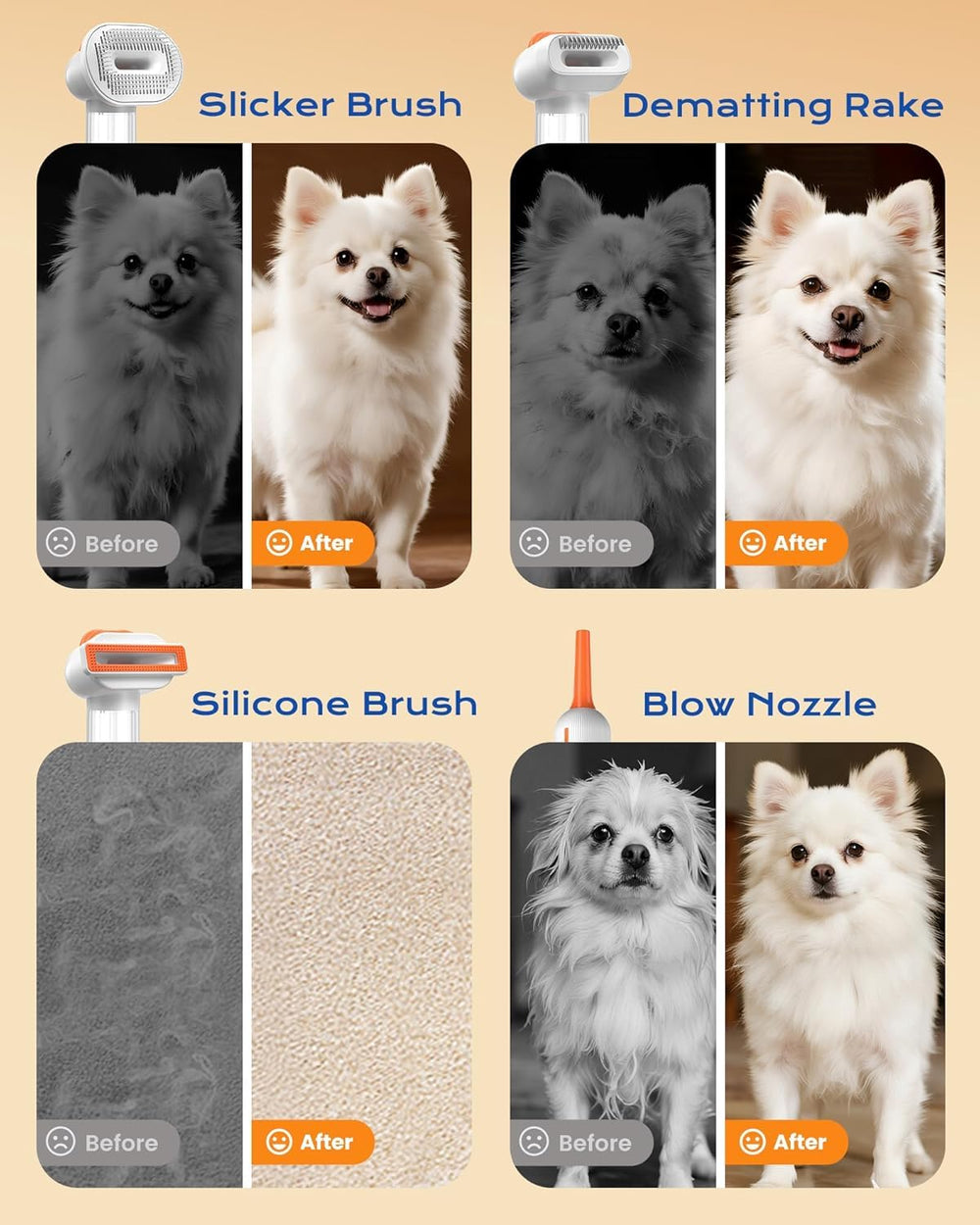 Kurtmark Silicone Massage Brush soothes pets while removing stray hair.