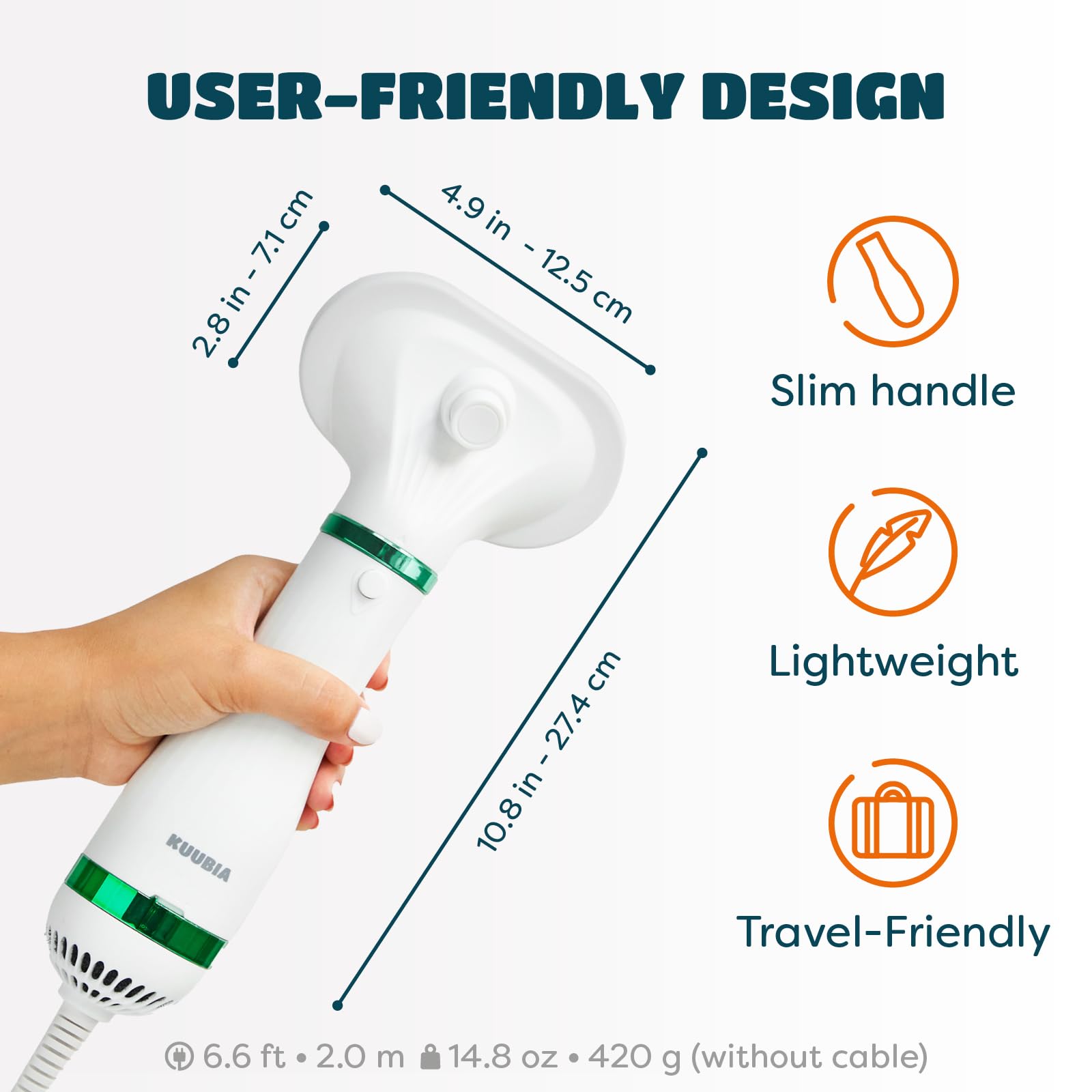KUUBIA lightweight 15-ounce design for easy handling