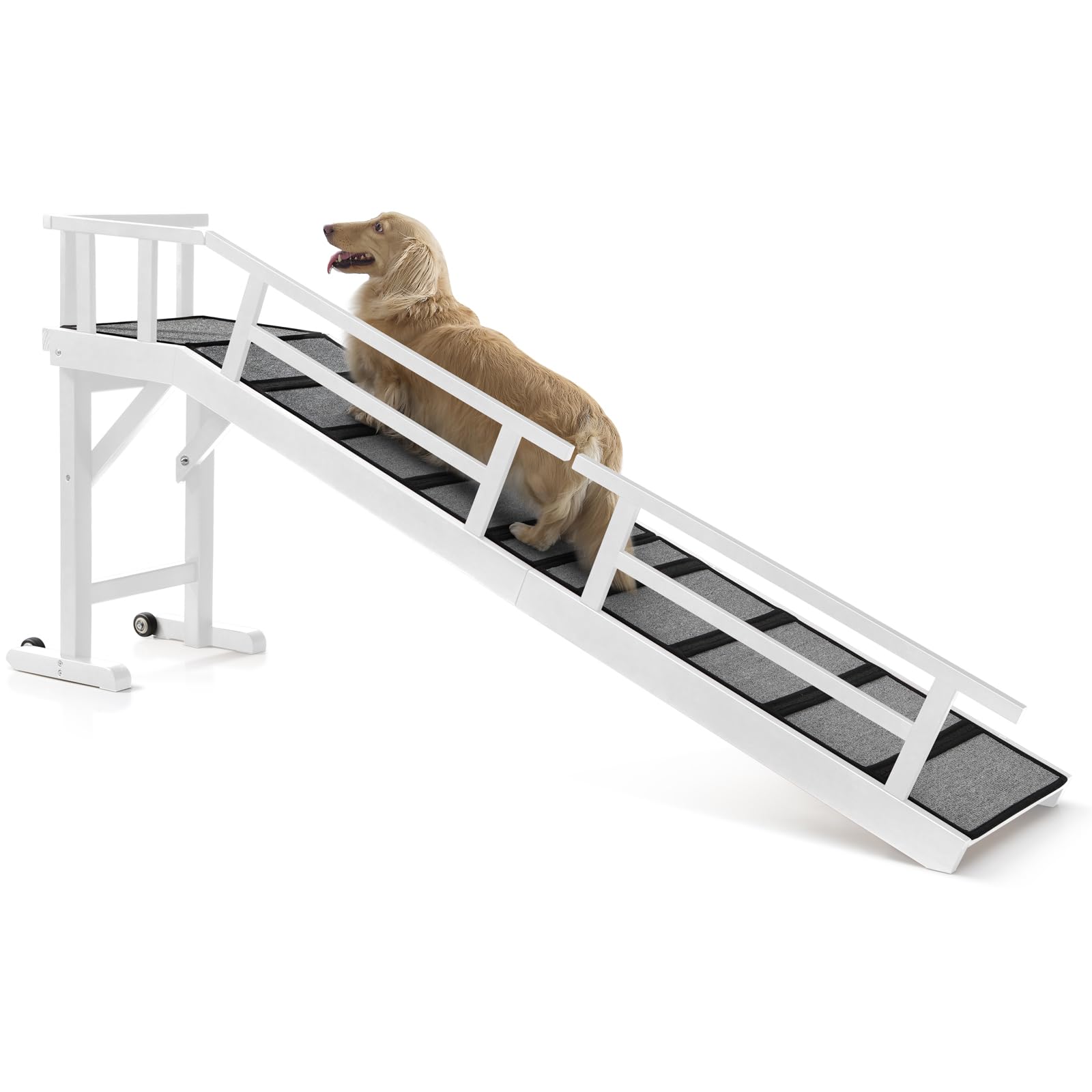 KUVETO Dog Ramp for bed and couch with 20-degree incline provides gentle access.