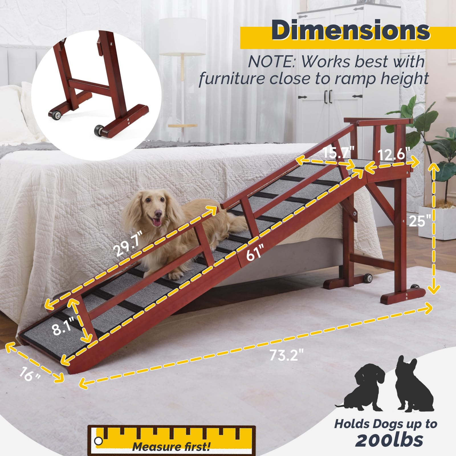 KUVETO ramp with removable rails prevents falls