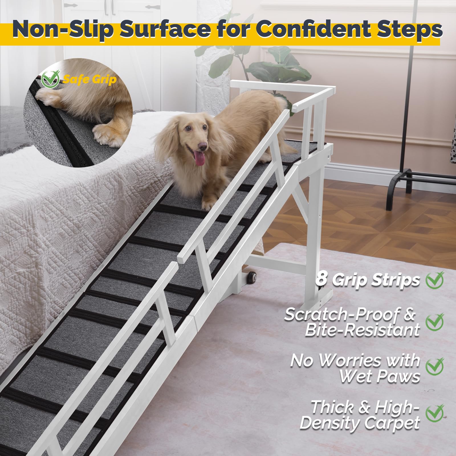 KUVETO dog ramp wheels make lifting and storage effortless.