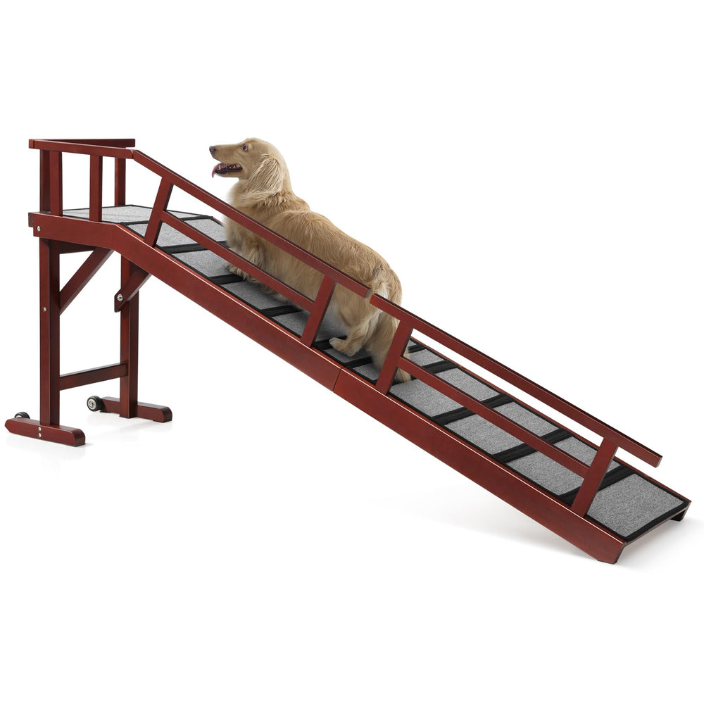 KUVETO wooden dog ramp on bed for safe access
