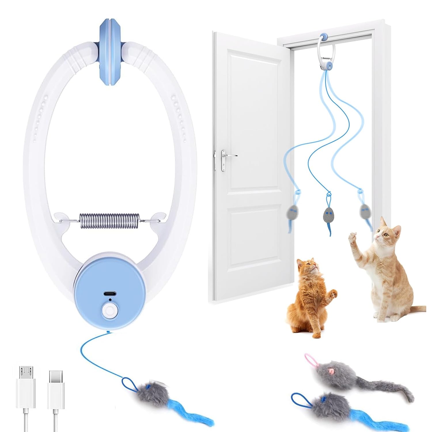 KWV Interactive Cat Toy door-hanging bird in flight for indoor enrichment and exercise