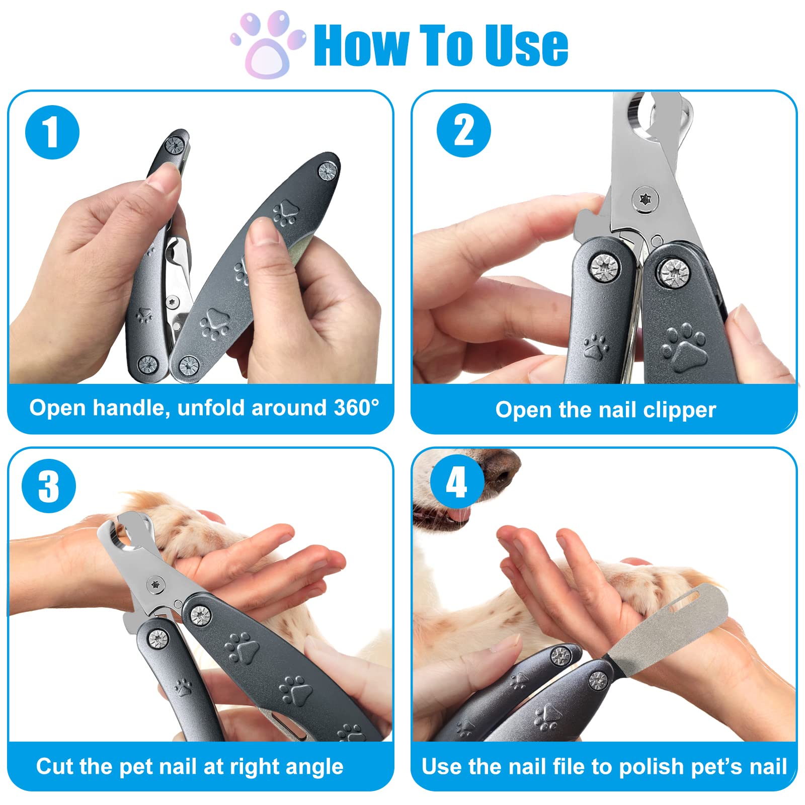KXCDTECH built-in comb and nail file for finishing touches.