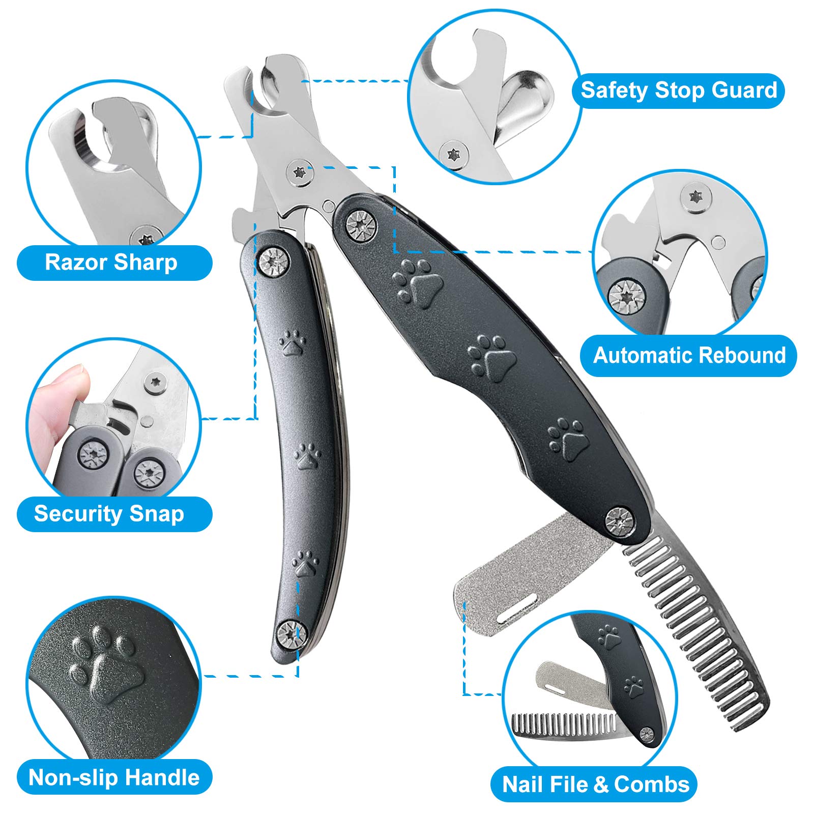 KXCDTECH durable metal handle ensures long-lasting, easy nail trimming.